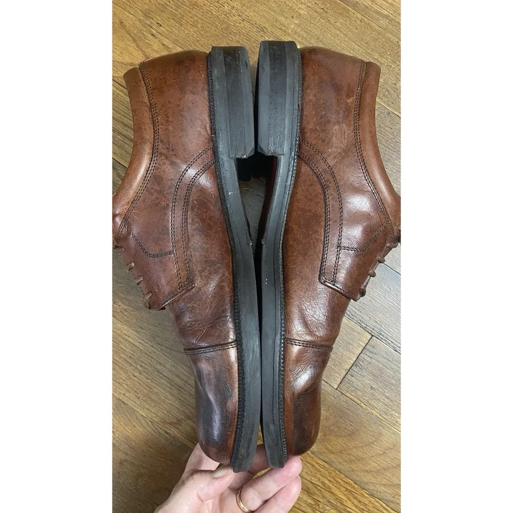 Johnston & Murphy Men's PASSPORT Cap-Toe Oxfords Brown Leather Lace-Ups Sz 11